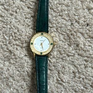 Rumors women’s vintage forest green/gold genuine leather‎ adjustable watch